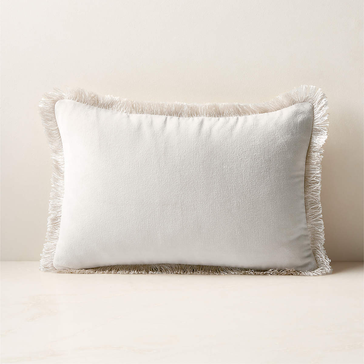 Bettie Warm White Velvet Throw Pillow With Feather Down Insert 18 X12