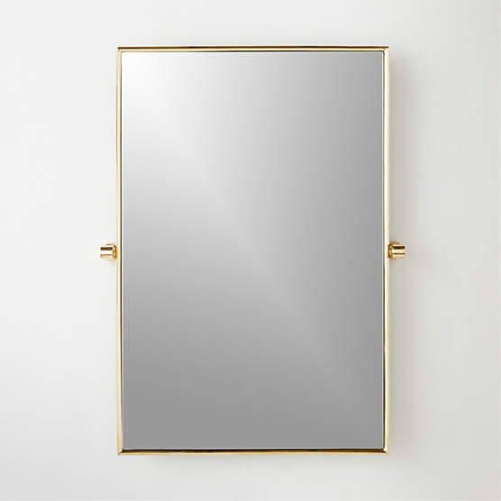 Cody Rectangular Polished Brass Wall Mirror 24 X36 CB2