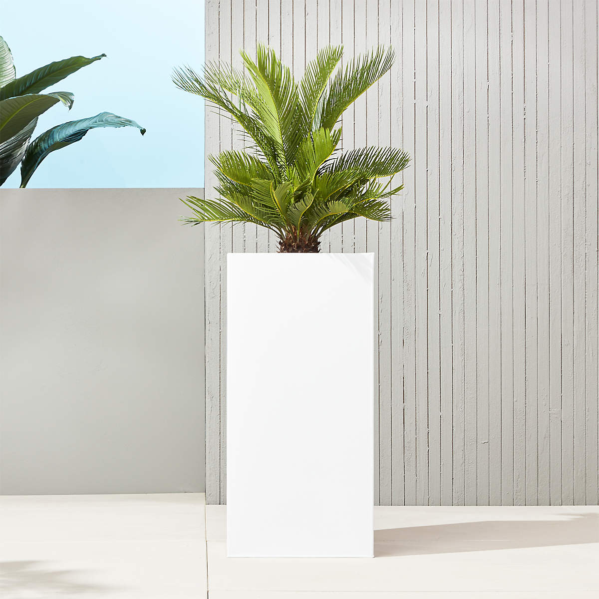 Blox Tall White Modern Indoor Outdoor Planters Cb