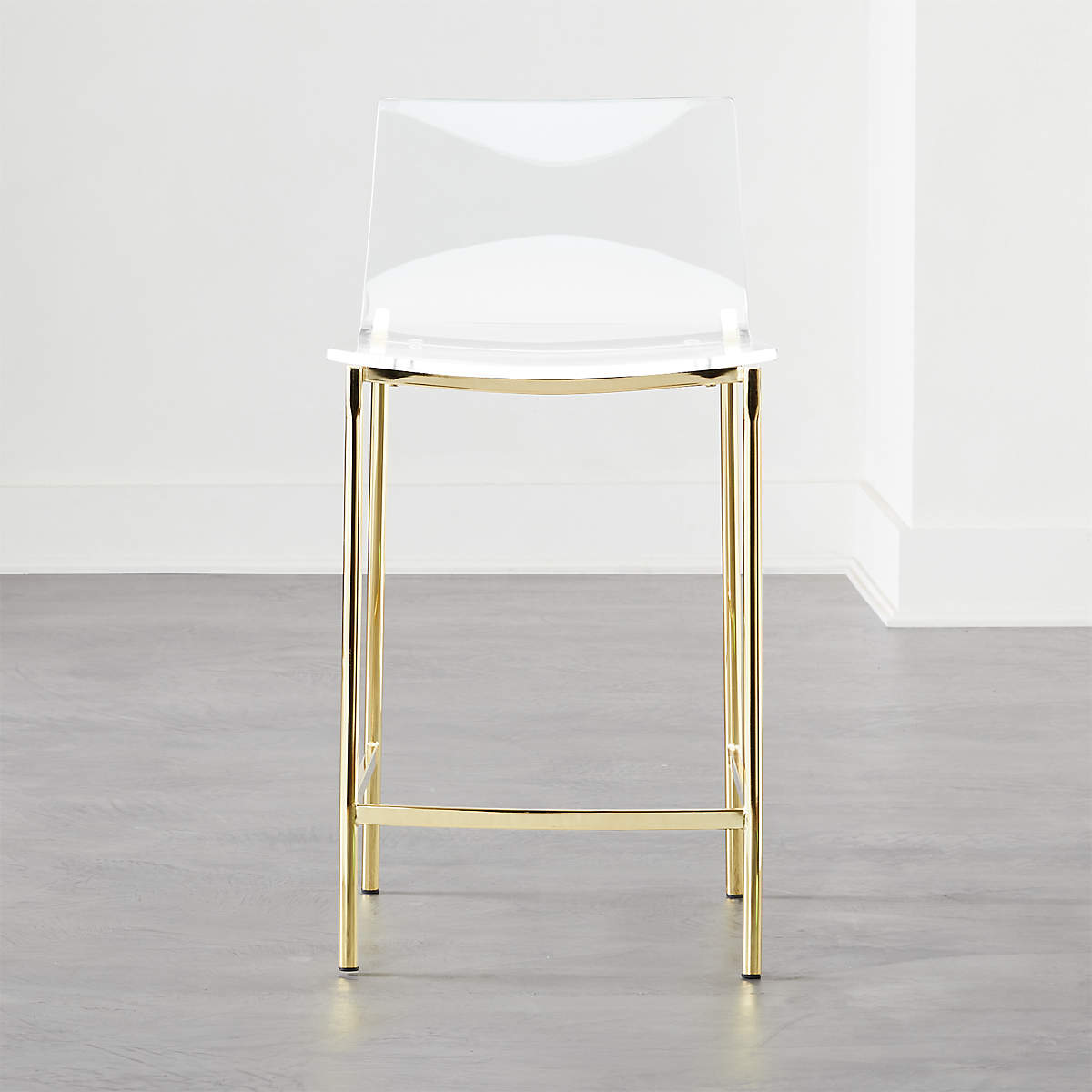 Chiaro Clear Modern Counter Stool Gold Reviews CB2 Canada