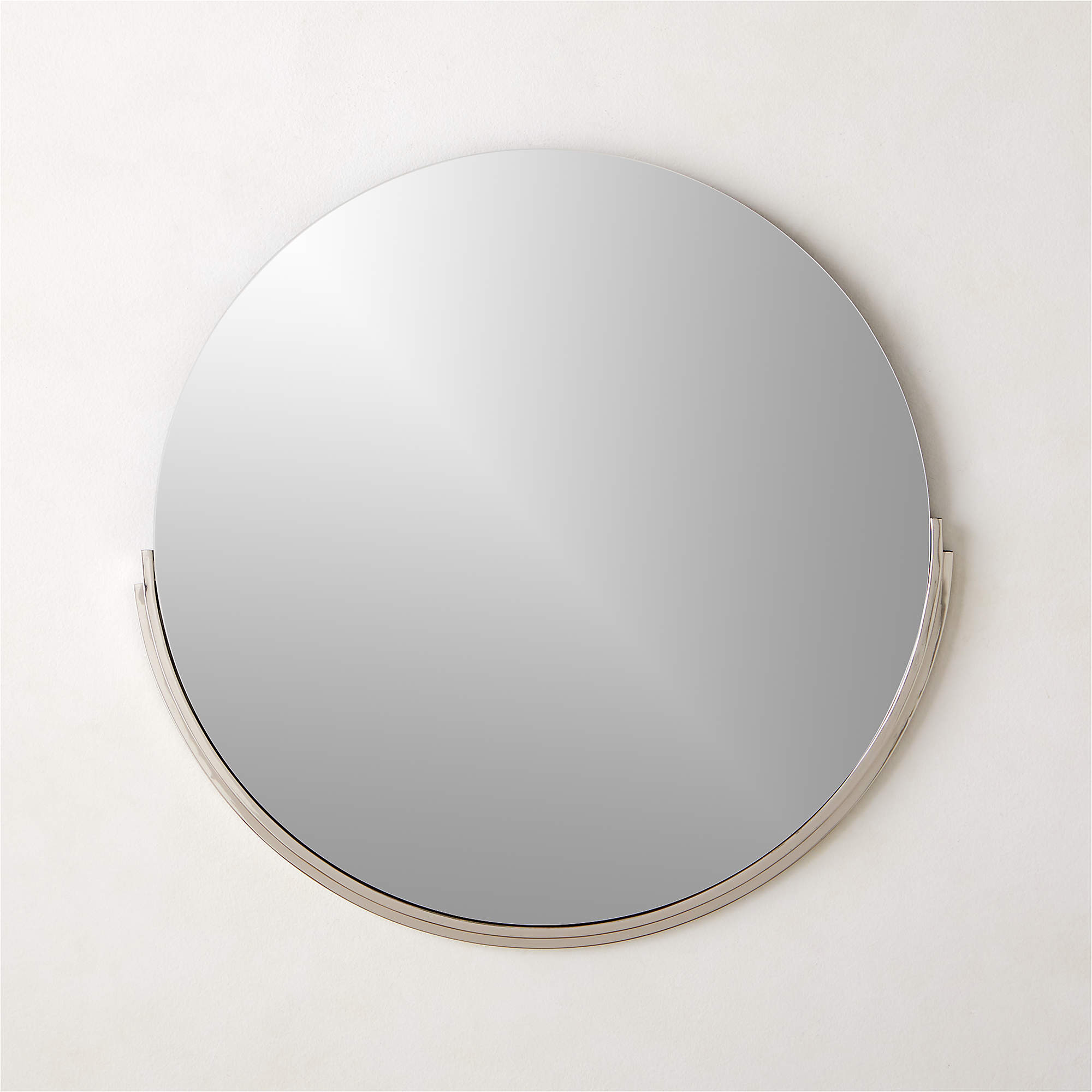 Mimi Round Polished Nickel Wall Mirror Cb