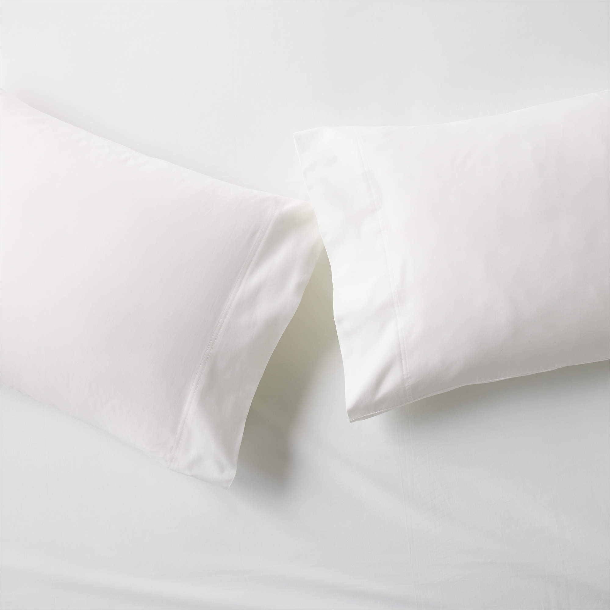 Organic Cotton Sateen Thread Count White Sheet Set And Pillowcases