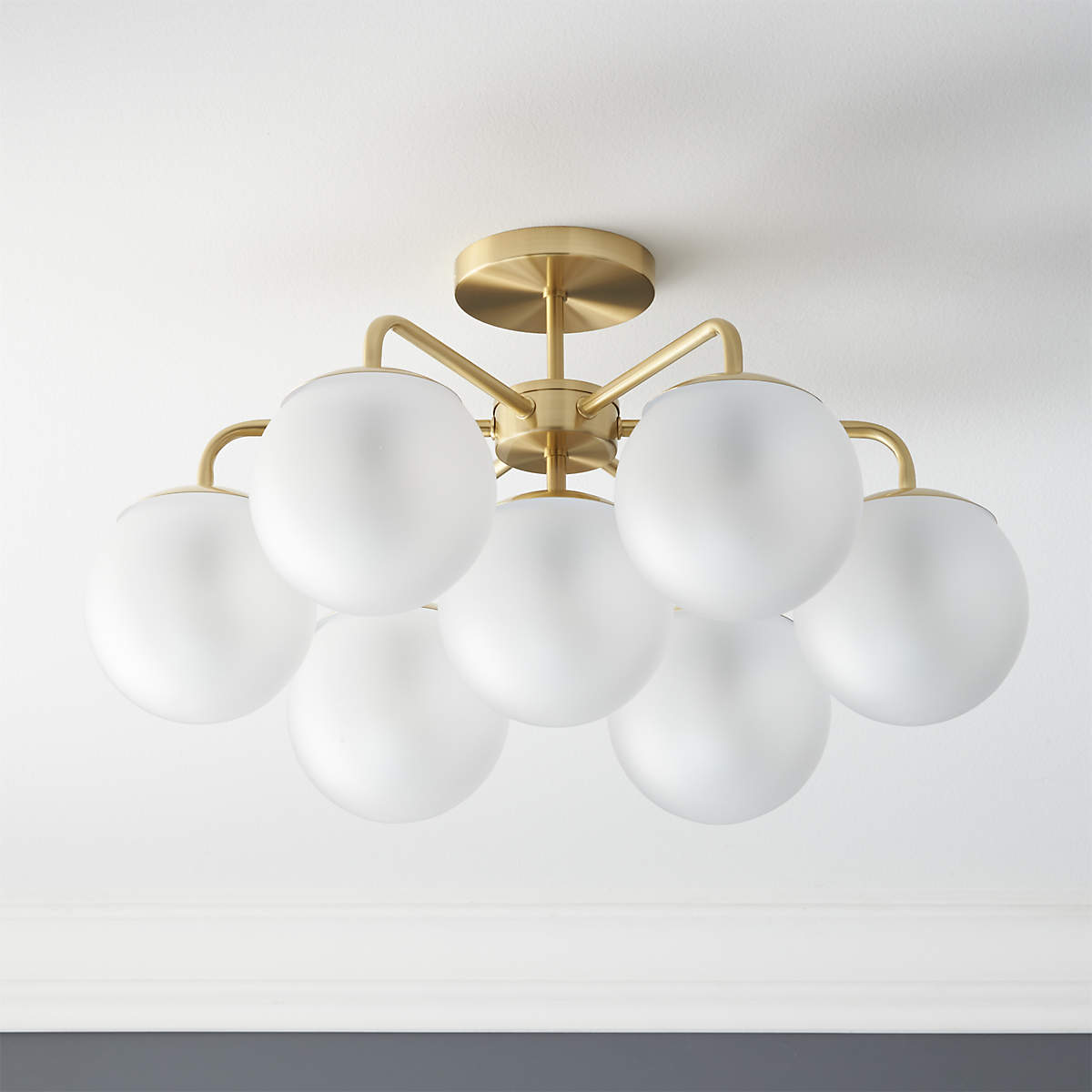 Vega Brushed Brass Modern Flush Mount Light Reviews CB2