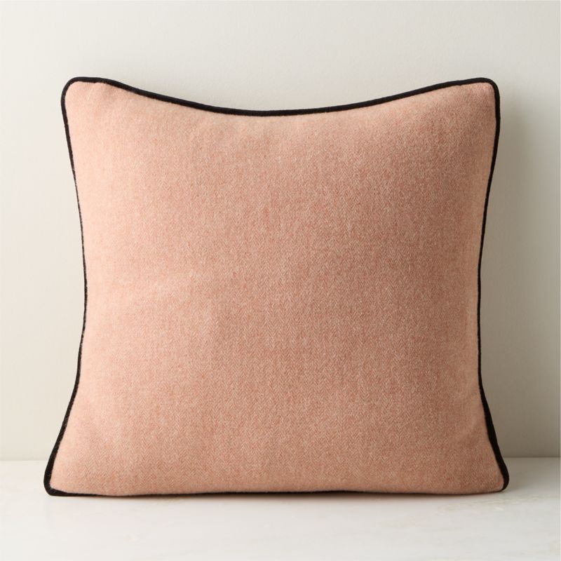 Stripes Ivory and Black Alpaca Throw Pillow with Down-Alternative Insert 23"x23"