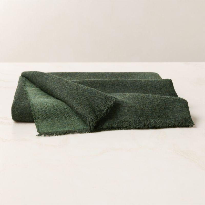 Check Iced Blue Merino Wool Throw Blanket