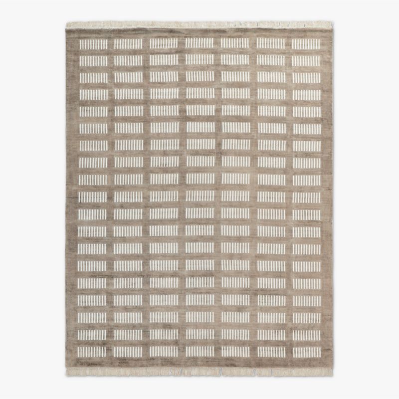 Emerson Hand-Knotted Warm White New Zealand Wool Area Rug 8'x10'