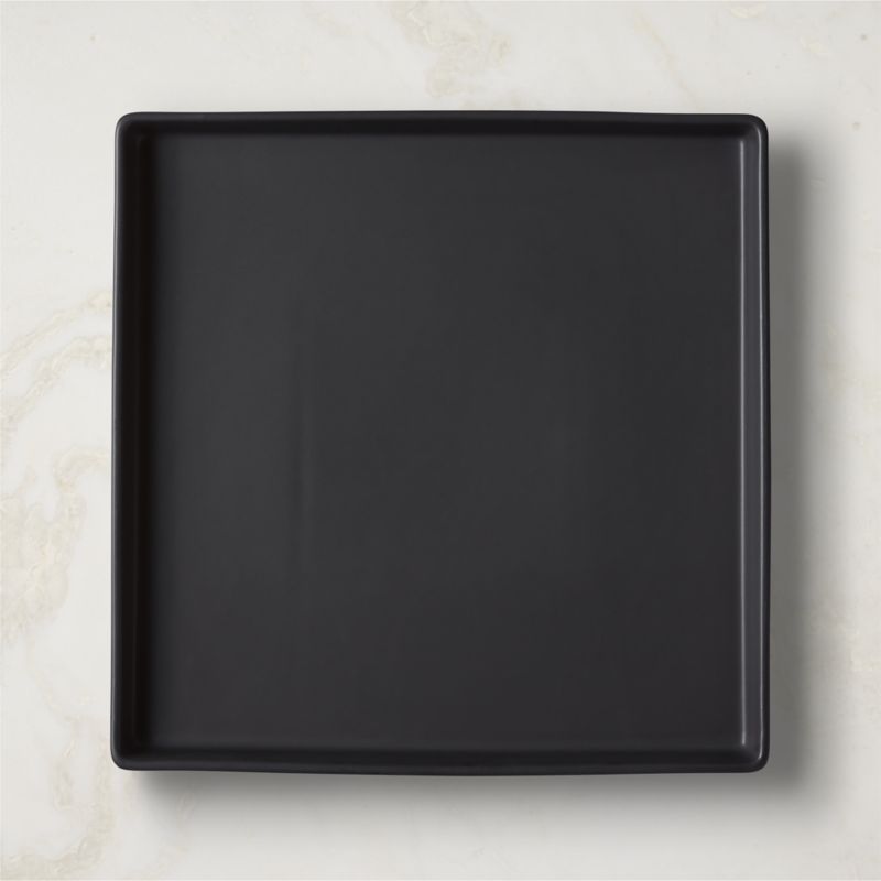 Mori Rectangular Matte Black Serving Platter Large
