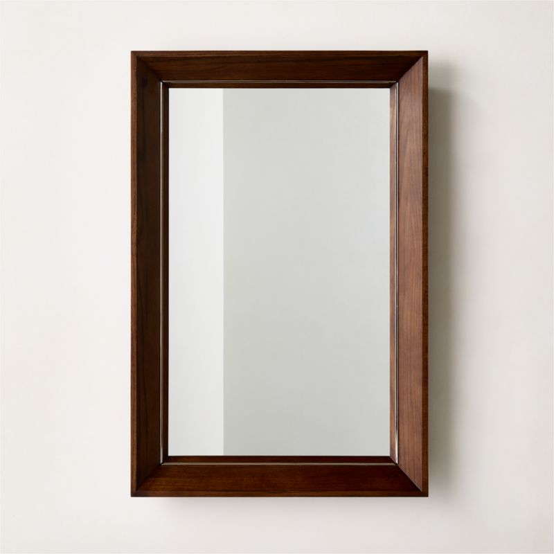 Saone Acacia Wood Rectangular Wall Mirror 24