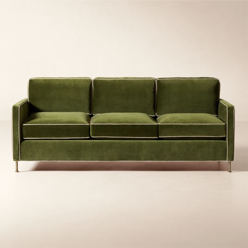 Malea 78" Green Velvet Apartment Sofa