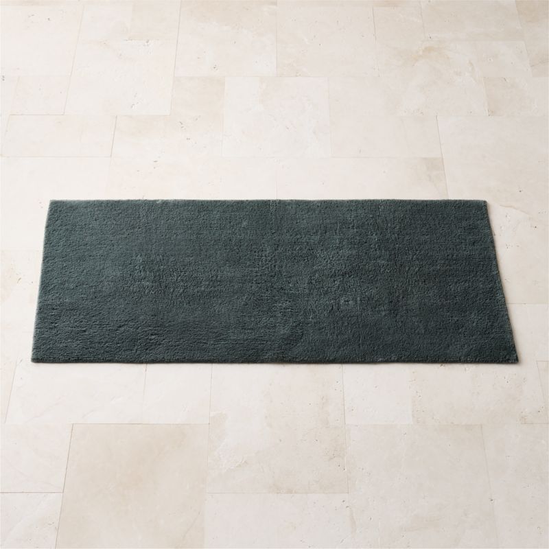 Arlow Organic Cotton Green Bath Runner Rug 24"x60"
