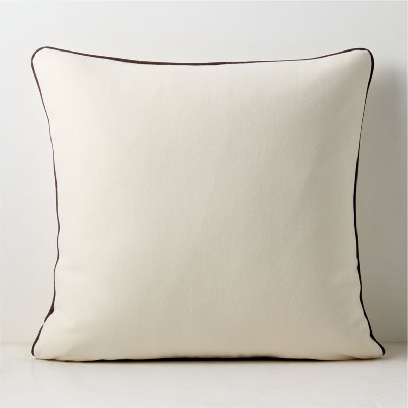 Contra Off-White Italian Wool Throw Pillow with Feather Down Insert 23"x23"