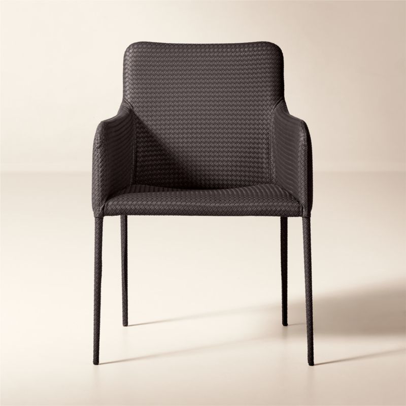 Duke Sienna Brown Vegan Leather Dining Armchairs Set of 4