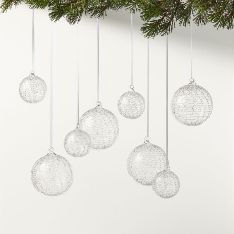 Hailee Teardrop Silver Mercury Glass Christmas Tree Ornaments Set of 6