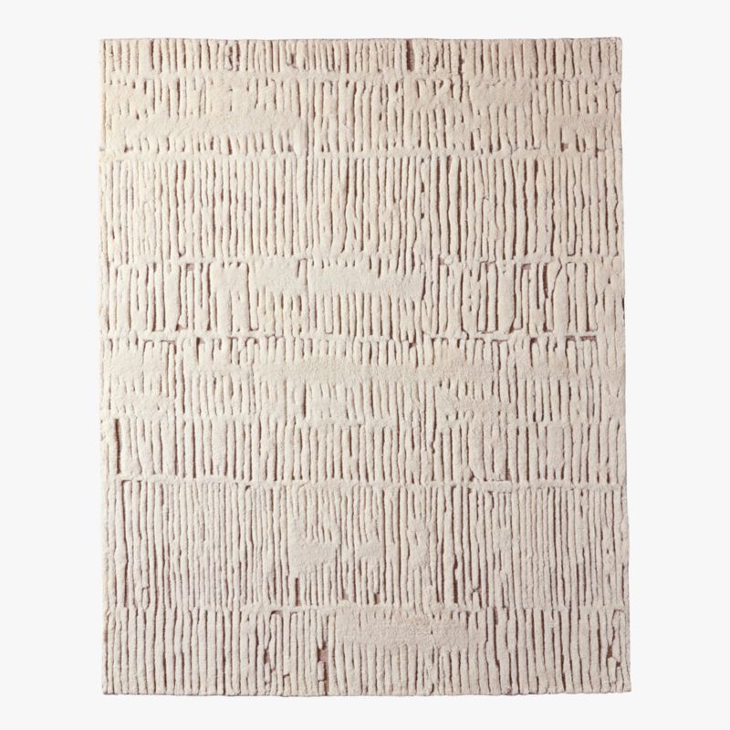 Copley Hand-Knotted Warm White with Taupe New Zealand Wool Area Rug 8'x10'