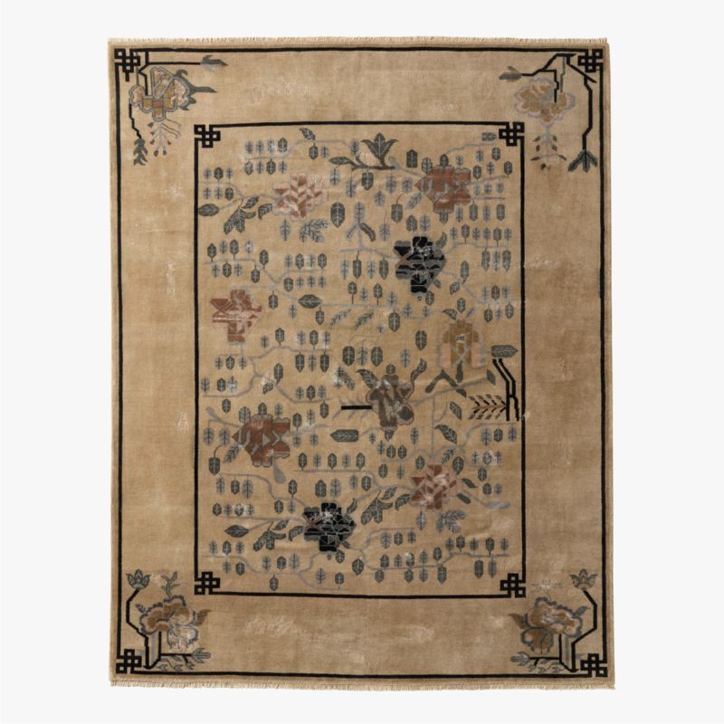 Sierra Hand-Knotted Warm White Wool and Linen Area Rug 6'x9'