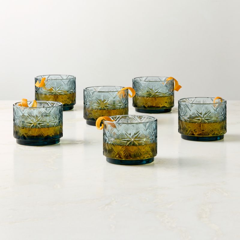 Watson Etched Double Old-Fashioned Glass