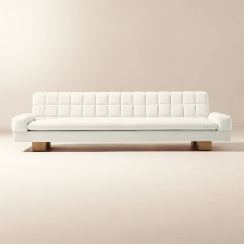 Kanan 112" Natural Quilted Dual Fabric Sofa by Kravitz Design