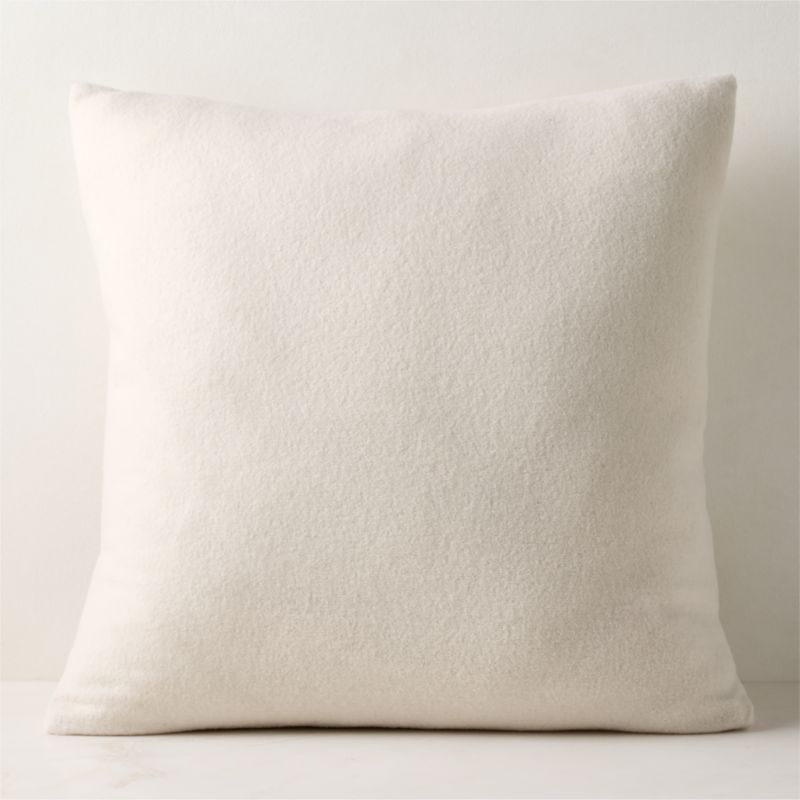 Contra Chestnut Brown Italian Wool Throw Pillow with Down Alternative Insert 23"x23"