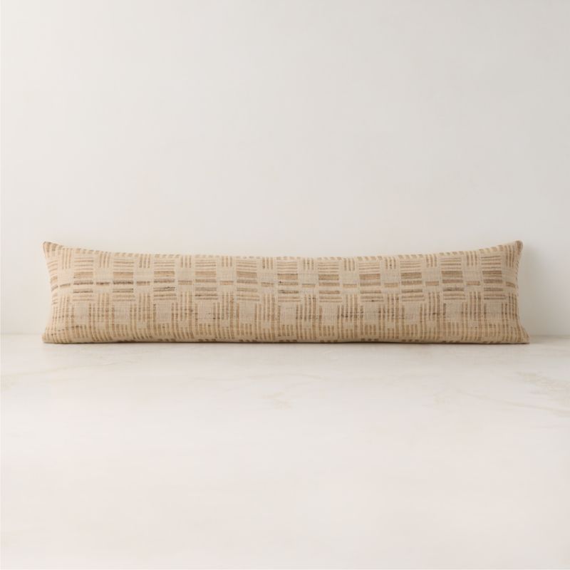 Entwined Elephants Pillow with Down Alternative Insert 48"x12" - The White Lotus