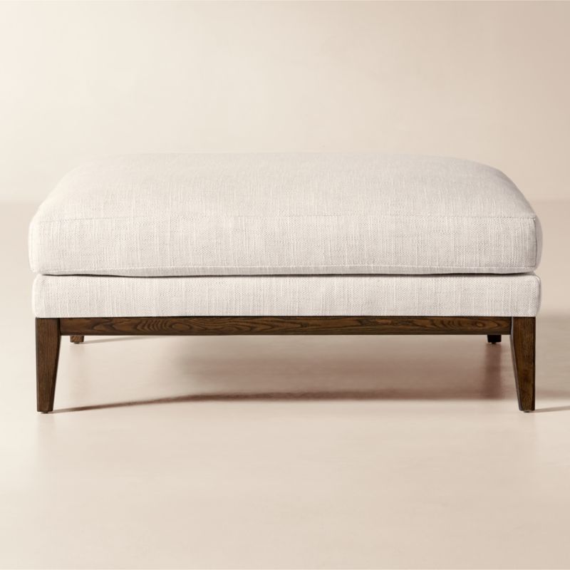 Faible Grey Performance Velvet Ottoman