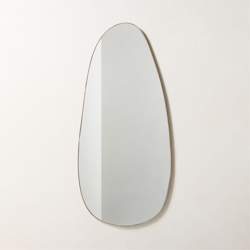 Navone Unlacquered Brass Wall Mirror 20''x44''