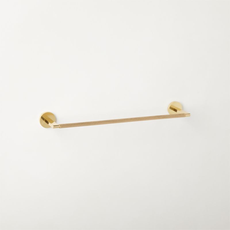 Nicolo Knurled Polished Unlacquered Brass Towel Bar 18''