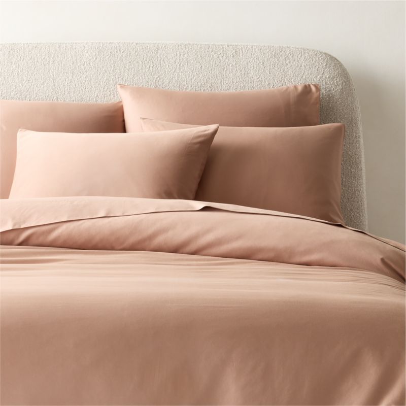Classic Organic Cotton Percale 400 Thread Faded Teal Full/Queen Duvet Cover
