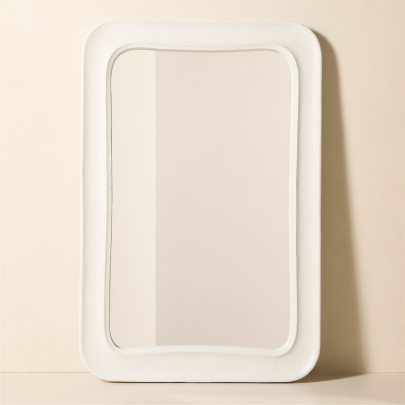 Shay Standing White Resin Full-Length Floor Mirror 19"x75"