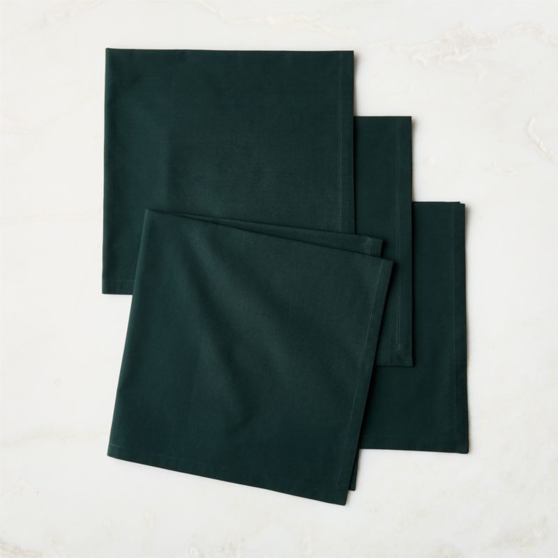Poplin Dark Green Cloth Napkins Set of 4