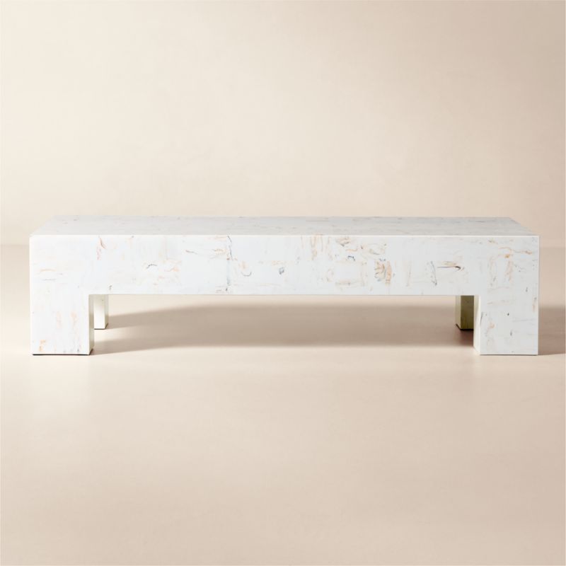 Enyo 76" Rectangular Black Marble Coffee Table