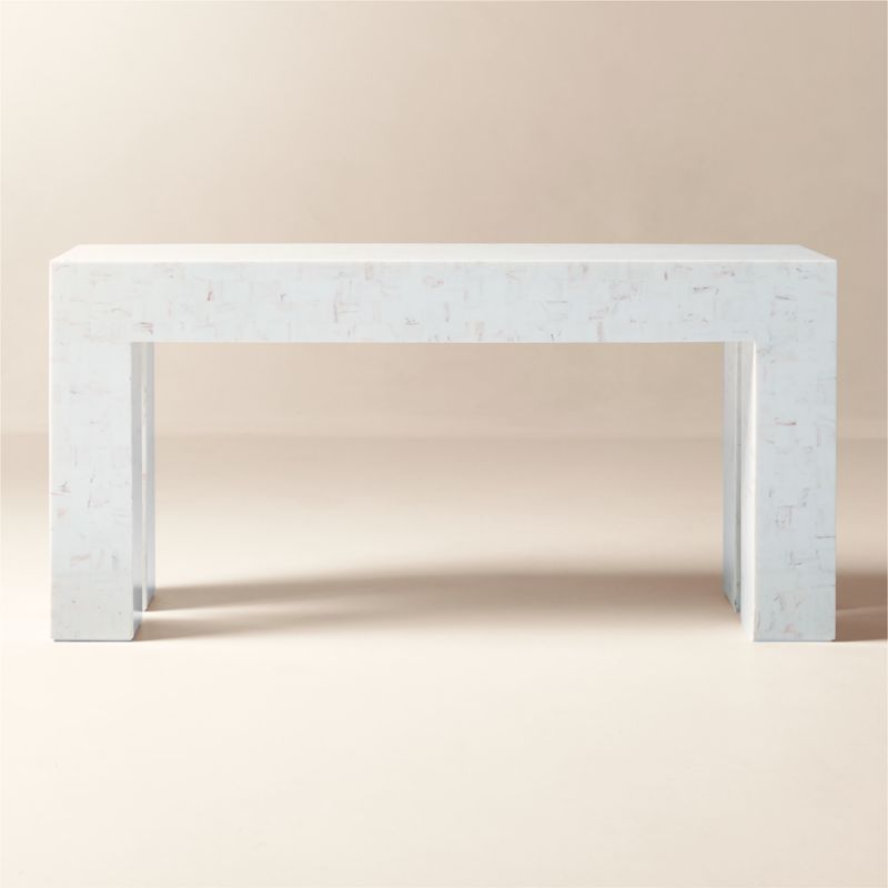 Crescent 52" Ivory Resin Console Table