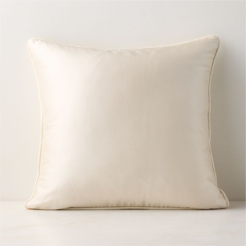 Seda Warm White Dupioni Silk Throw Pillow Cover 20"x20"