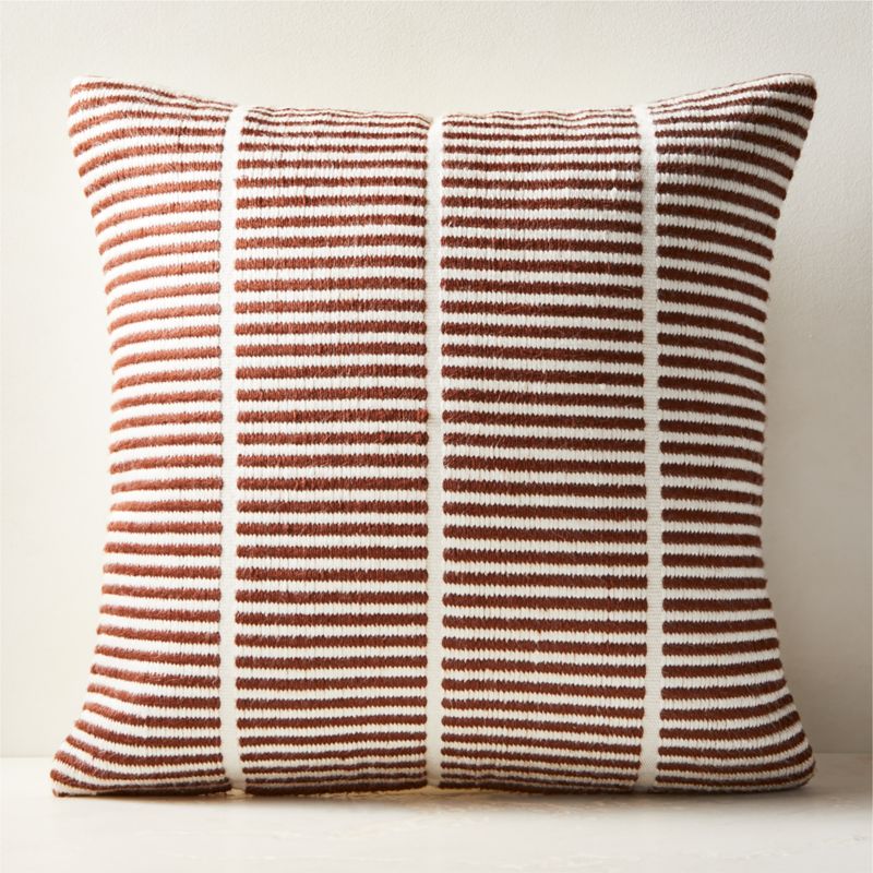 Stills Taupe and Black Alpaca Wool Throw Pillow with Down-Alternative Insert 23"