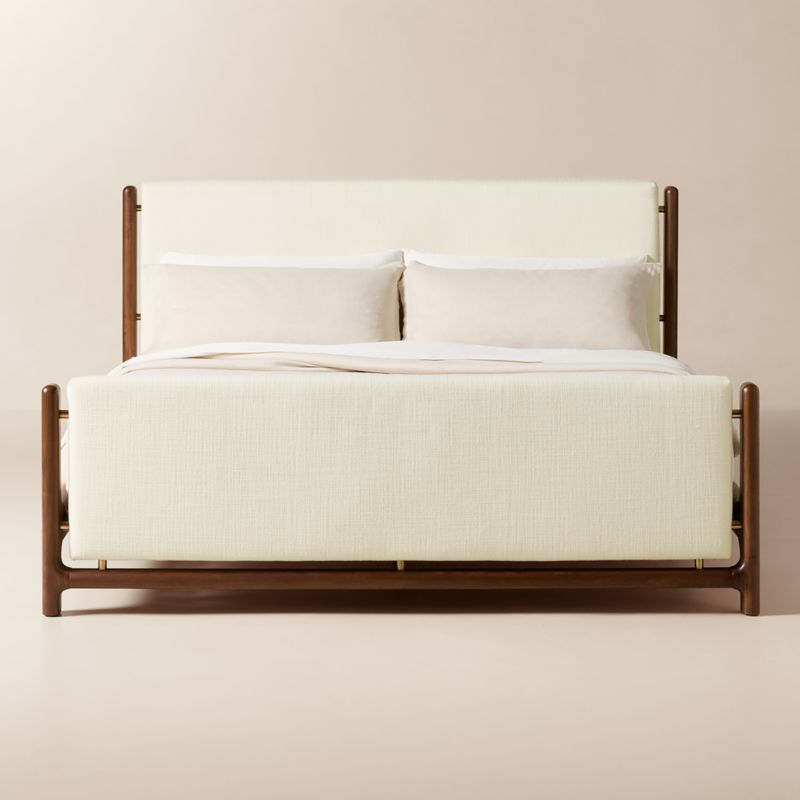 Forte Channeled White Performance Fabric King Bed