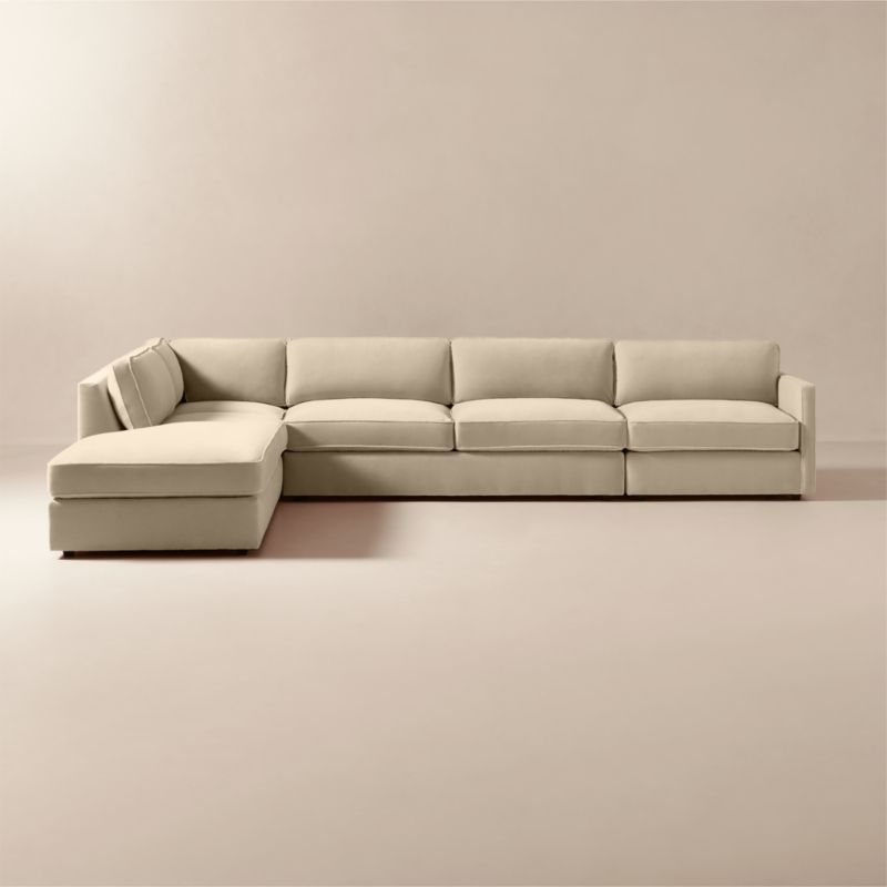 Faible White Performance Fabric Deep Depth Left-Arm Chair