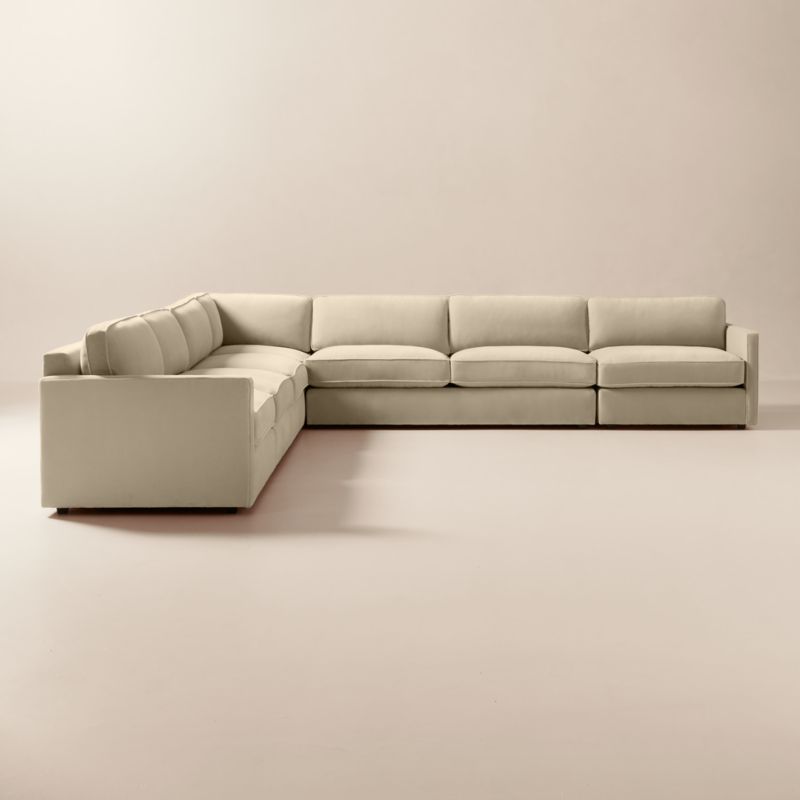 Winona 5-Piece L-Shaped Large Taupe Performance Velvet Sectional Sofa