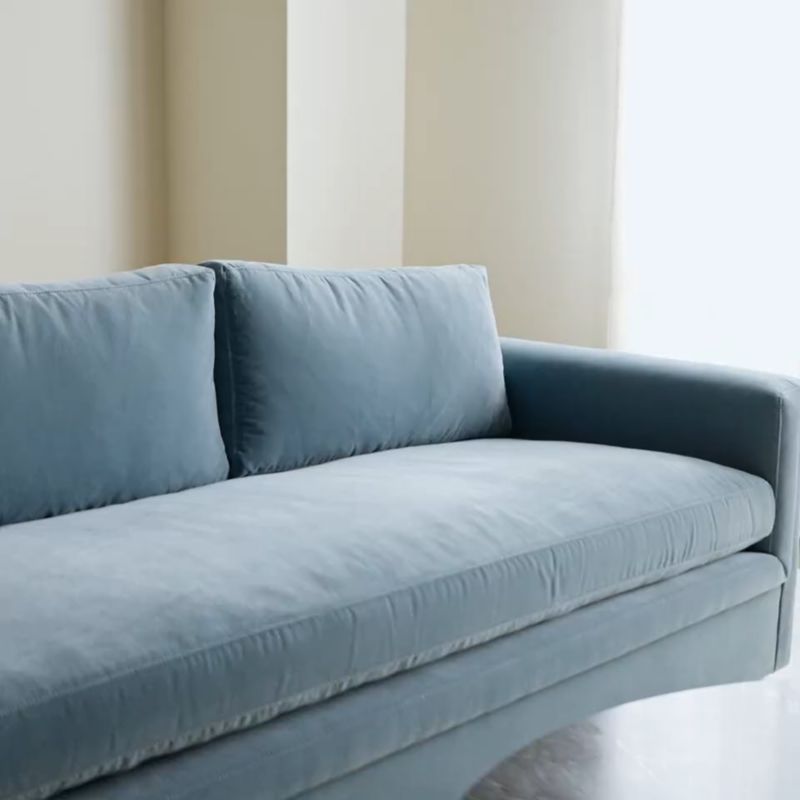 Ceva 86" Light Blue Performance Velvet Sleeper Sofa