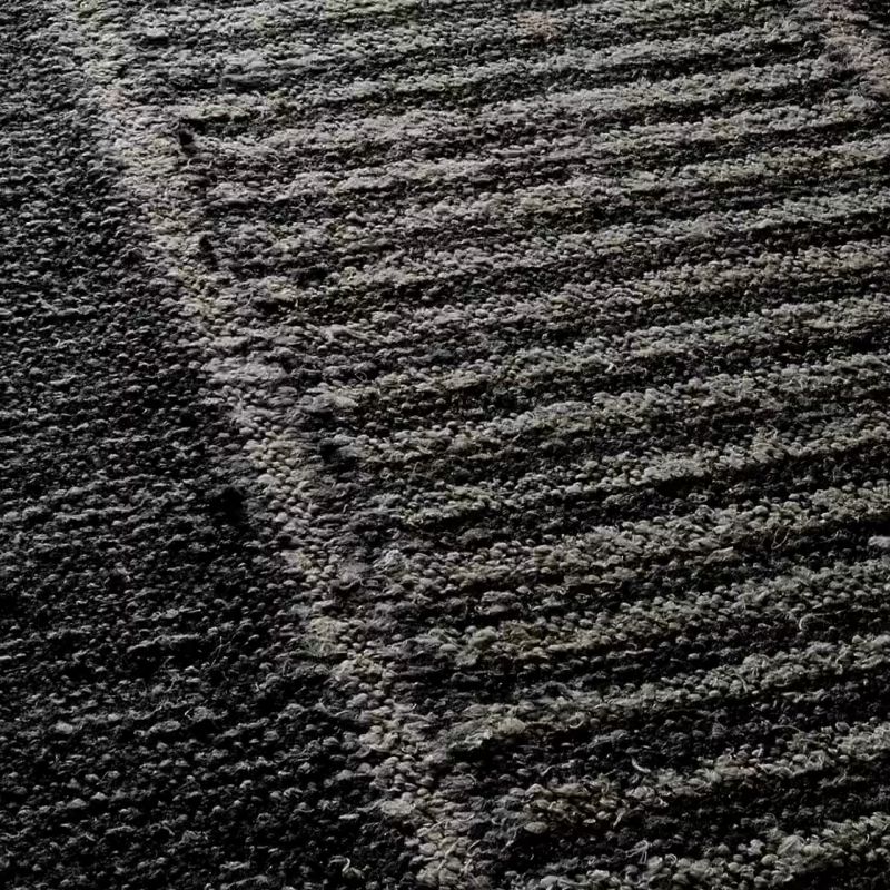 Play Moleno Handwoven Black Stripe New Zealand Wool and Linen Rug Swatch 12"x12" - video 1 of 1