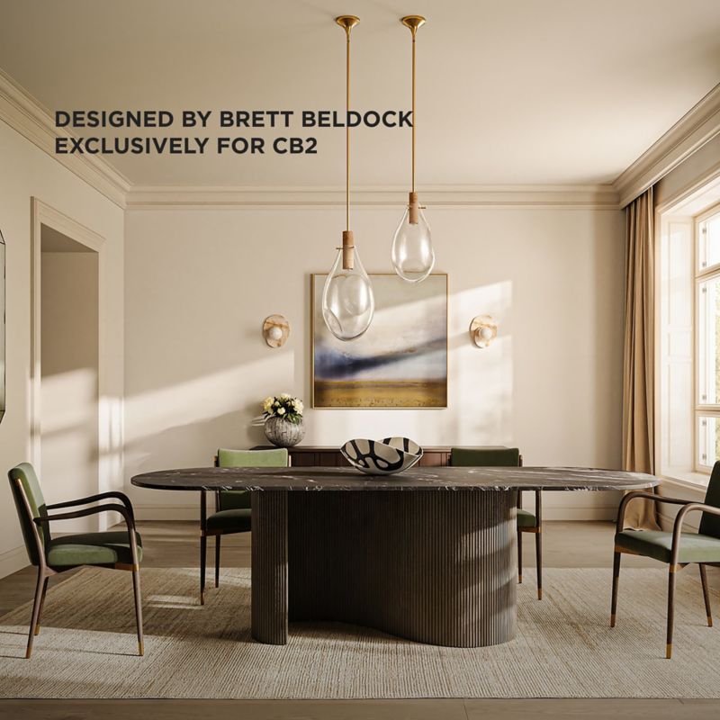 Play Aster 96" Oval Black Marble and Aluminum Dining Table - video 1 of 1