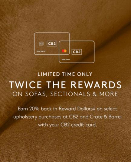 Cb2 on sale credit card