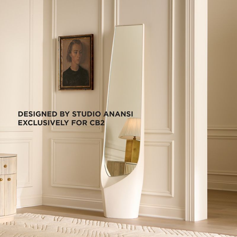 Play Shay Standing White Resin Full-Length Floor Mirror 19"x75" - video 1 of 1