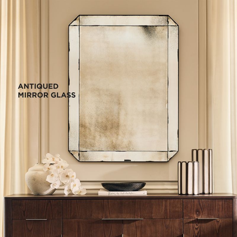 Play Sureau Antiqued Black Rectangular Wall Mirror 36''x48'' - video 1 of 1