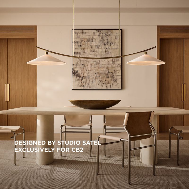 Leo 2-Light Aged Brass Pendant Light + Reviews | CB2