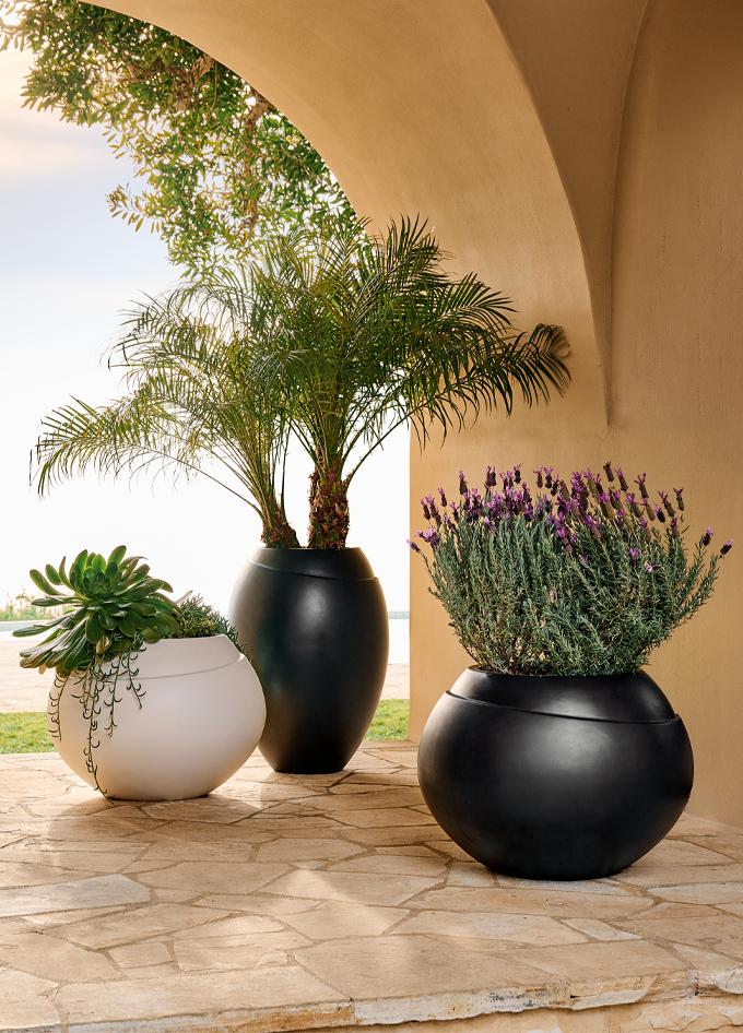 Modern Outdoor Planters Outside Planter Bowls Patio Plant Pots CB2