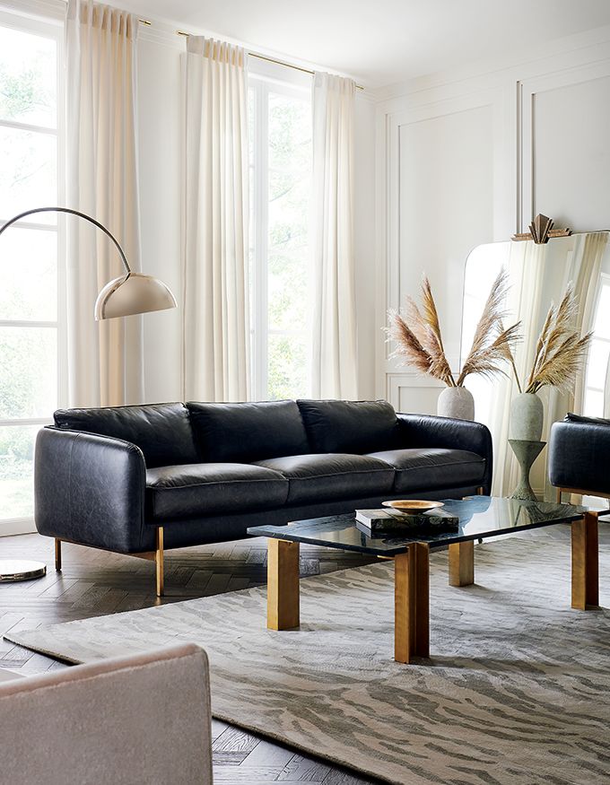 Modern Sofas Fabric And Leather Cb2, Cb2 Leather Sofa