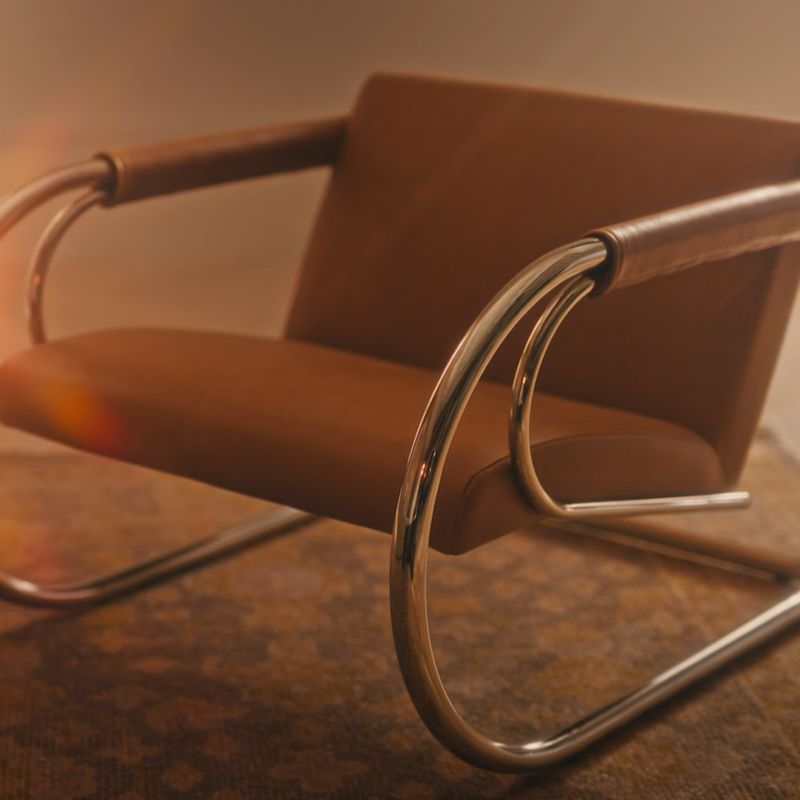 Play Loop Light Brown Saddle Leather Accent Chair by Andreas Hansen - video 1 of 1