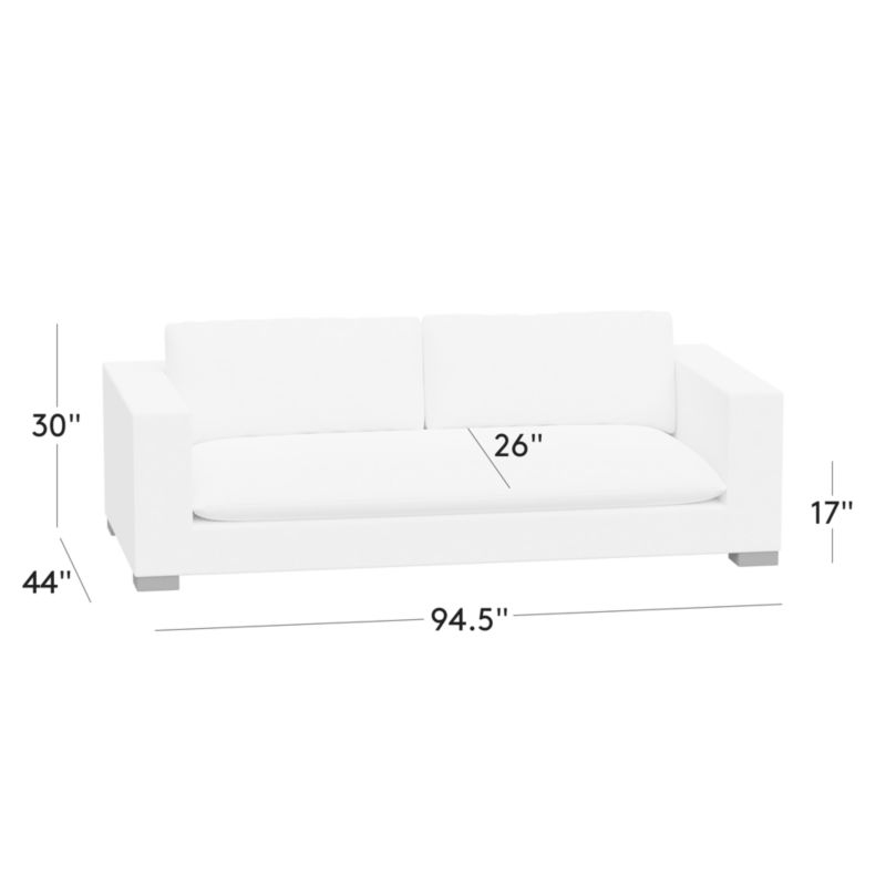 View Deseo 94.5" White Performance Fabric Deep Depth Sofa - image 3 of 9