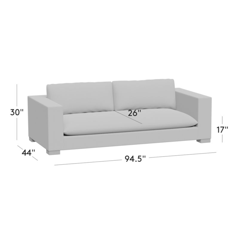 View Deseo 94.5" Charcoal Grey Performance Velvet Deep Depth Sofa - image 3 of 10