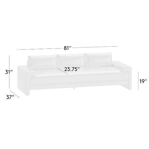 Camden 81" White Performance Fabric Apartment Sofa