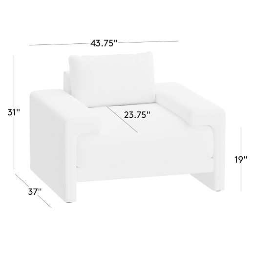 Camden White Performance Fabric Accent Chair